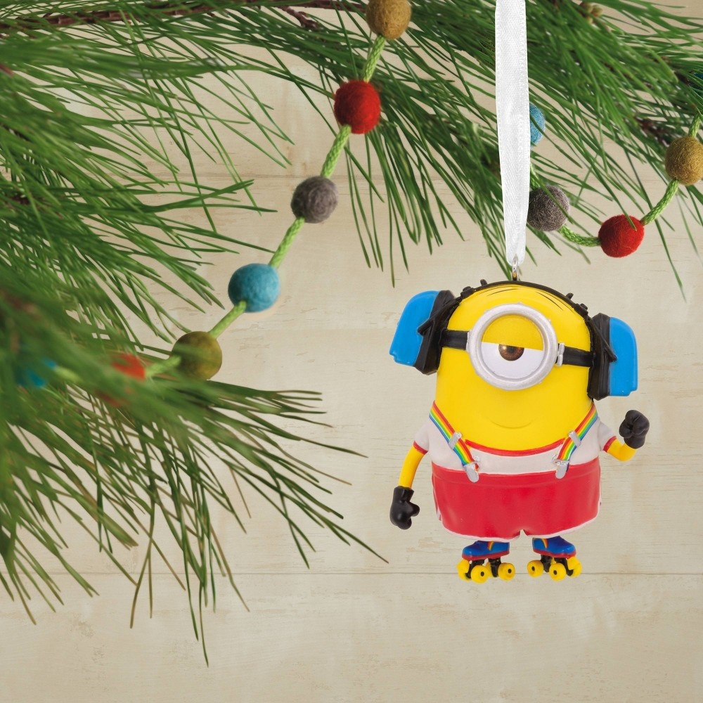 slide 3 of 5, Hallmark Minions Stuart Skating Figural Christmas Tree Ornament, 1 ct