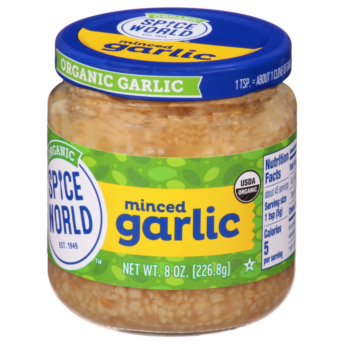 slide 2 of 14, Spice World Minced Organic Garlic 8 oz, 8 oz