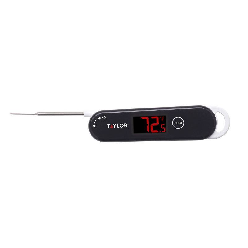 slide 2 of 10, Taylor Digital LED Rapid Read Thermocouple Kitchen Meat Cooking Thermometer: Black, Calibrating Food Thermometer, -40 to 572°F, 1 ct