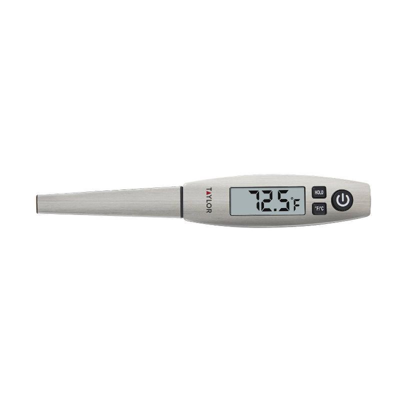 slide 2 of 8, Taylor Pen Style Digital Kitchen Meat Cooking Thermometer Stainless: Food Temperature Gauge, Digital Display, 1 ct