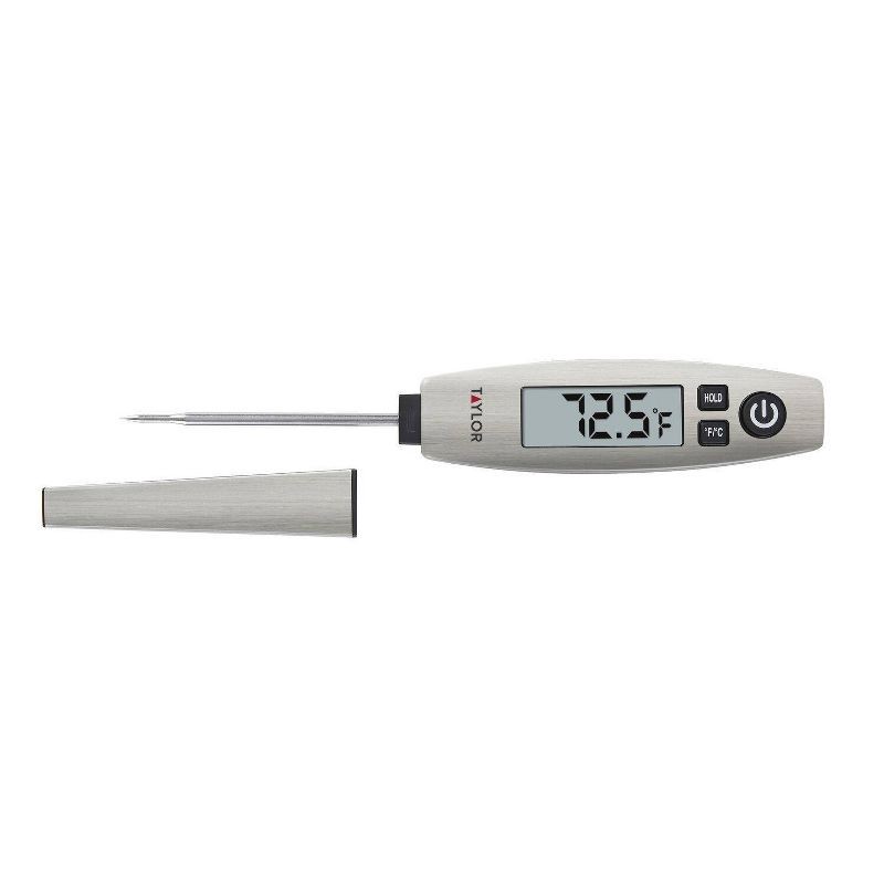 slide 1 of 8, Taylor Pen Style Digital Kitchen Meat Cooking Thermometer Stainless: Food Temperature Gauge, Digital Display, 1 ct