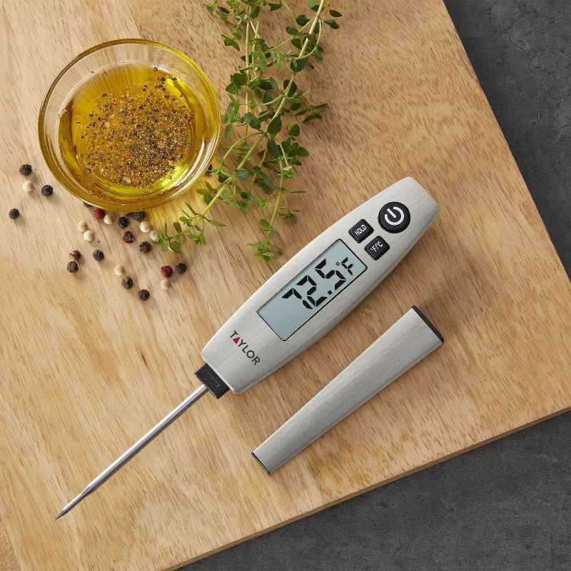 slide 5 of 8, Taylor Pen Style Digital Kitchen Meat Cooking Thermometer Stainless: Food Temperature Gauge, Digital Display, 1 ct