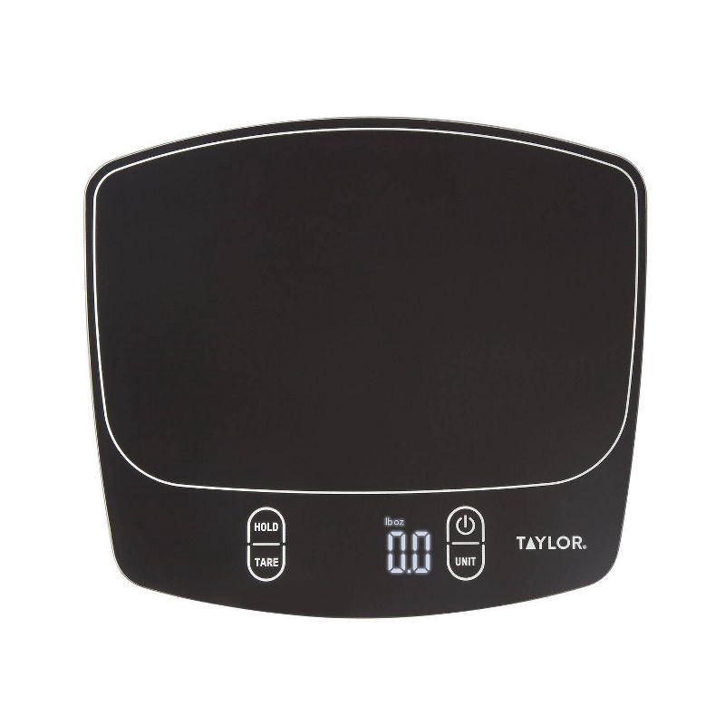 slide 3 of 11, Taylor Waterproof Digital Kitchen 11 lb Food Scale Black: LCD Display, Battery Powered, Measures, 11 lb