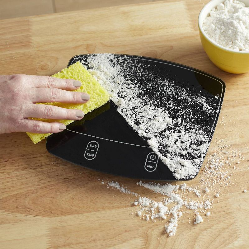 slide 2 of 11, Taylor Waterproof Digital Kitchen 11 lb Food Scale Black: LCD Display, Battery Powered, Measures, 11 lb