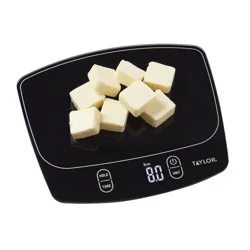 Taylor Waterproof Digital Kitchen 11 lb Food Scale Black: LCD Display, Battery Powered, Measures