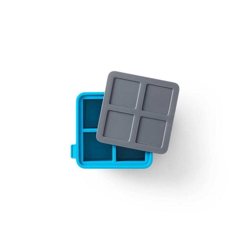 slide 5 of 12, Houdini King Cube Ice Cube Tray with Lid: Silicone Whiskey Ice Mold, Reusable Blue Ice Maker, Dishwasher-Safe, 1 ct