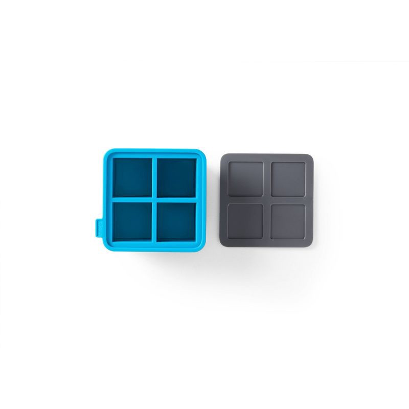 slide 7 of 12, Houdini King Cube Ice Cube Tray with Lid: Silicone Whiskey Ice Mold, Reusable Blue Ice Maker, Dishwasher-Safe, 1 ct