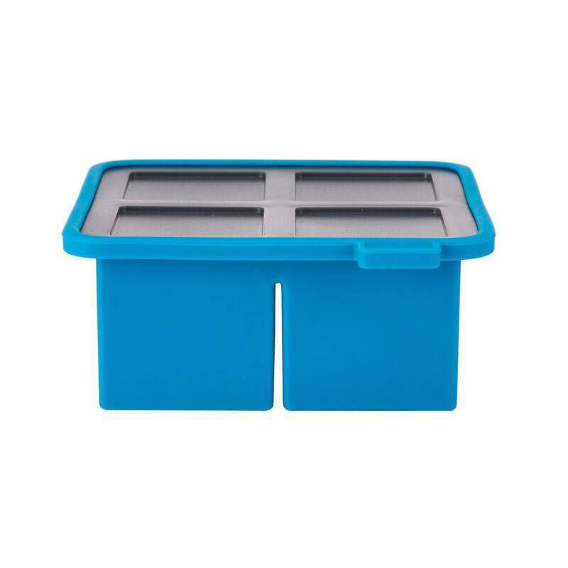 slide 9 of 12, Houdini King Cube Ice Cube Tray with Lid: Silicone Whiskey Ice Mold, Reusable Blue Ice Maker, Dishwasher-Safe, 1 ct