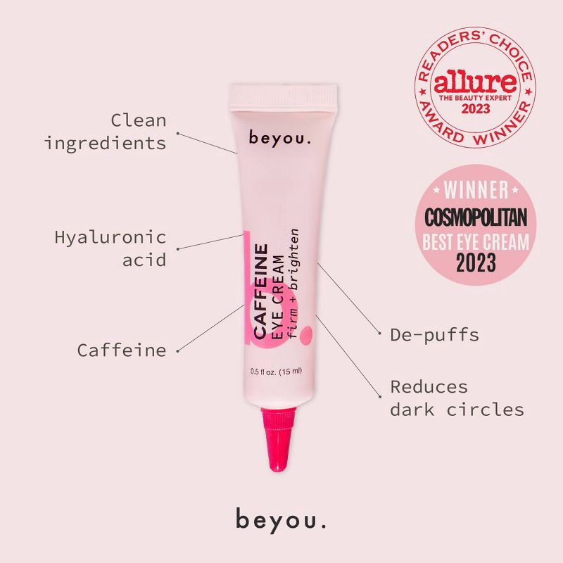 slide 3 of 9, Beyou. Brightening Caffeine Eye Cream for Dark Circles and Puffy Eyes + Sensitive Skin Friendly - 0.5 fl oz, 0.5 fl oz