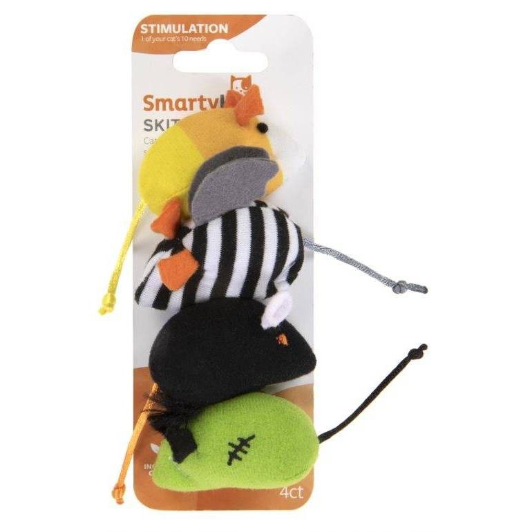 slide 1 of 5, SmartyKat Halloween Skitter Mice Cat Toy, 4 ct