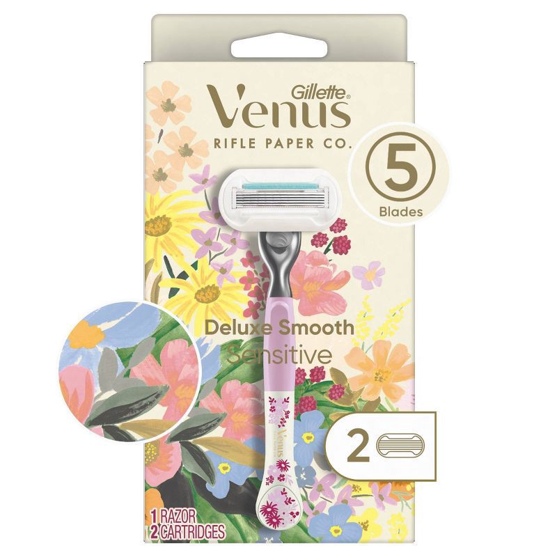 slide 2 of 8, Rifle Paper Co. + Venus Deluxe Smooth Sensitive Razor + 2 Refills, 1 ct