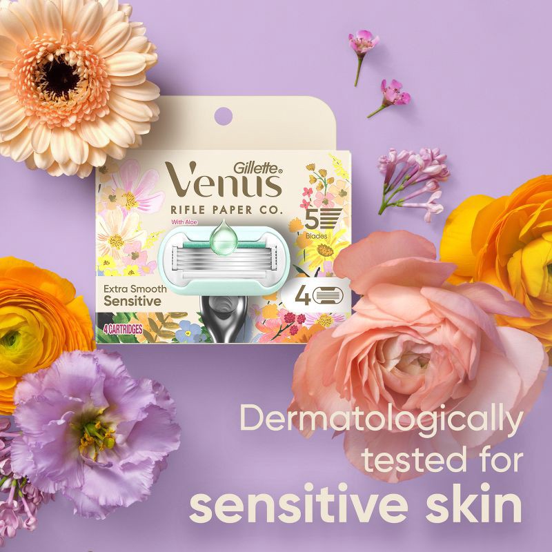 slide 3 of 6, Rifle Paper Co. + Venus Deluxe Smooth Sensitive Razor Blade Refills - 4ct, 4 ct