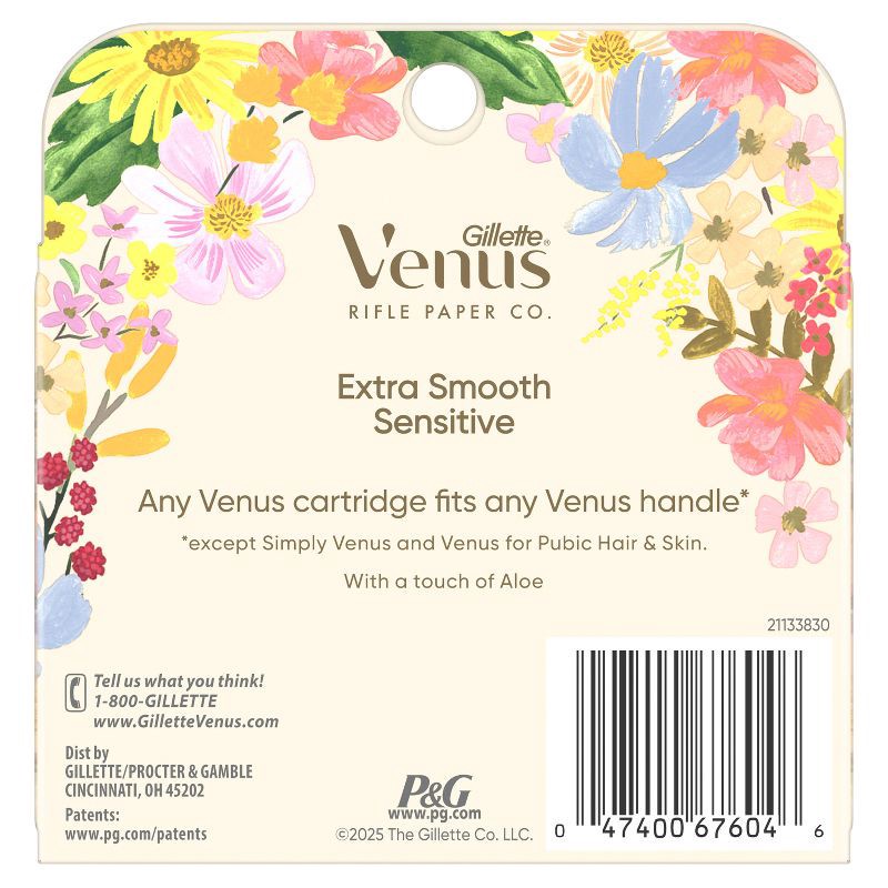 slide 5 of 6, Rifle Paper Co. + Venus Deluxe Smooth Sensitive Razor Blade Refills - 4ct, 4 ct