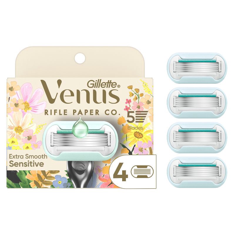 slide 6 of 6, Rifle Paper Co. + Venus Deluxe Smooth Sensitive Razor Blade Refills - 4ct, 4 ct