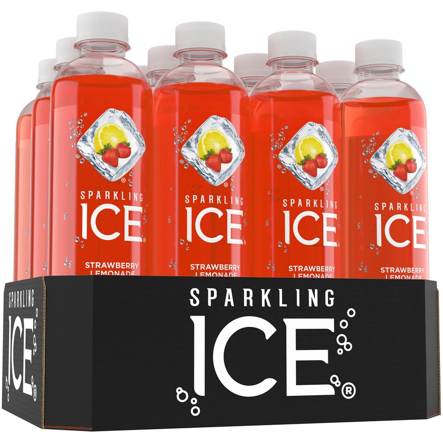 slide 3 of 8, Sparkling ICE Zero Sugar Strawberry Lemonade Sparkling Water 12 - 17 fl oz Bottles, 12 ct