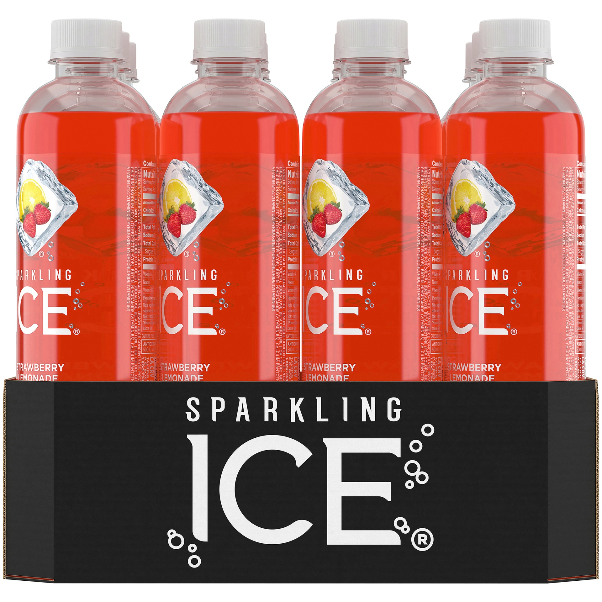 slide 7 of 8, Sparkling ICE Zero Sugar Strawberry Lemonade Sparkling Water 12 - 17 fl oz Bottles, 12 ct