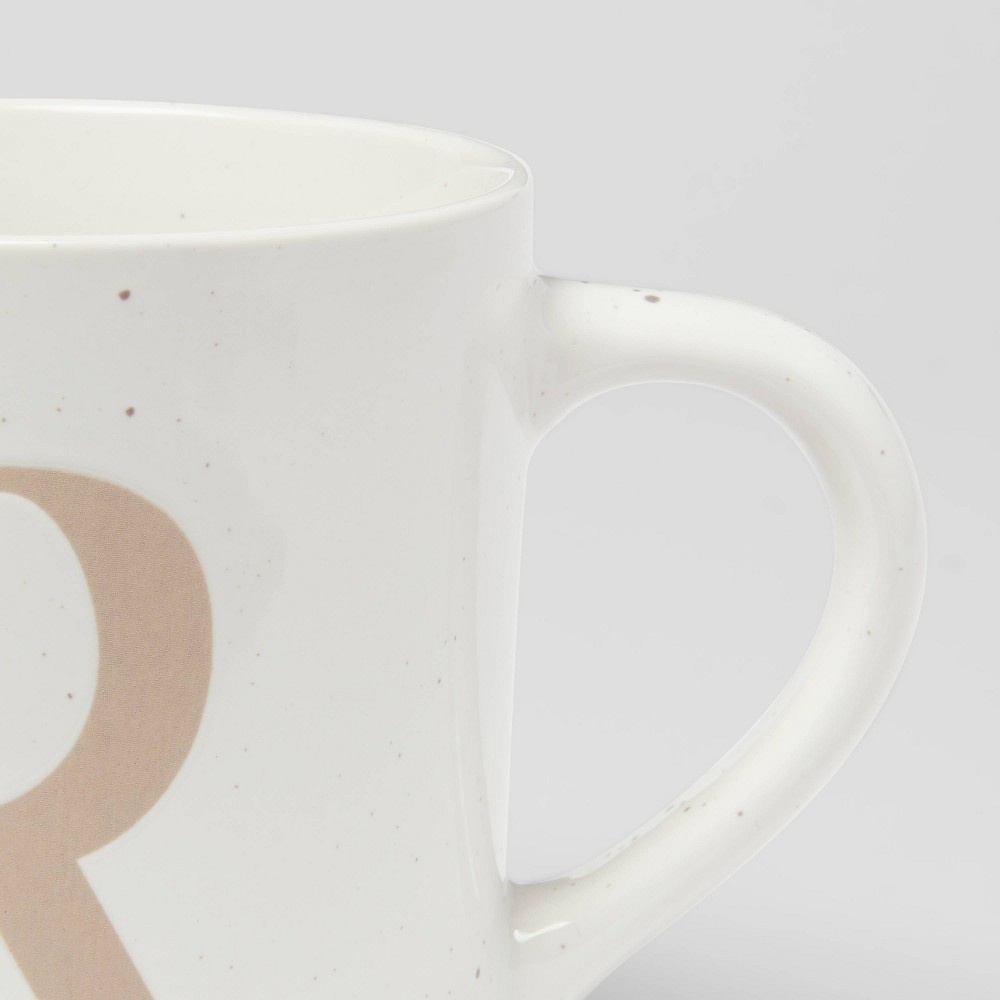 slide 3 of 3, 16oz Stoneware Monogram Mug R - Threshold, 1 ct