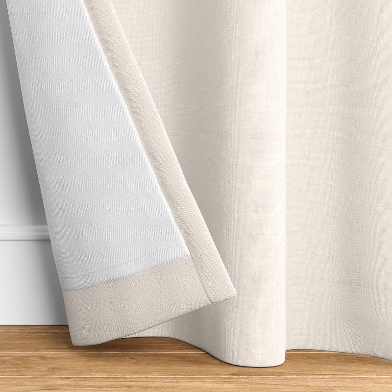 slide 3 of 4, 50"x84" Blackout Velvet Window Curtain Panel Cream - Threshold™: Recycled Polyester, Solid, Off-White, Indoor Use, 1 ct