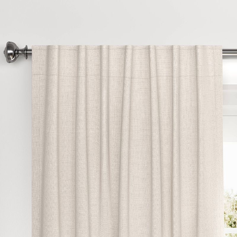 slide 1 of 4, 50"x84" Blackout Velvet Window Curtain Panel Cream - Threshold™: Recycled Polyester, Solid, Off-White, Indoor Use, 1 ct