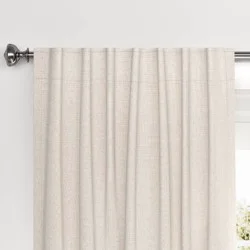 50"x84" Blackout Velvet Window Curtain Panel Cream - Threshold™: Recycled Polyester, Solid, Off-White, Indoor Use