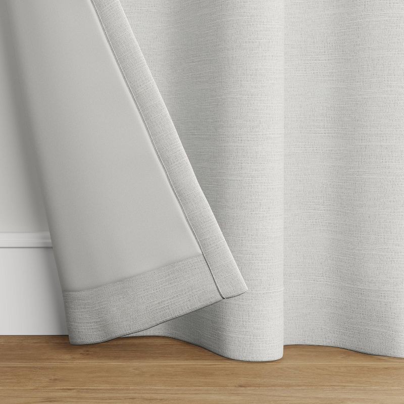 slide 3 of 6, 50"x84" Blackout Textural Overlay Window Curtain Panel Light Gray - Threshold™: Recycled Polyester, Solid, Indoor Use, 1 ct