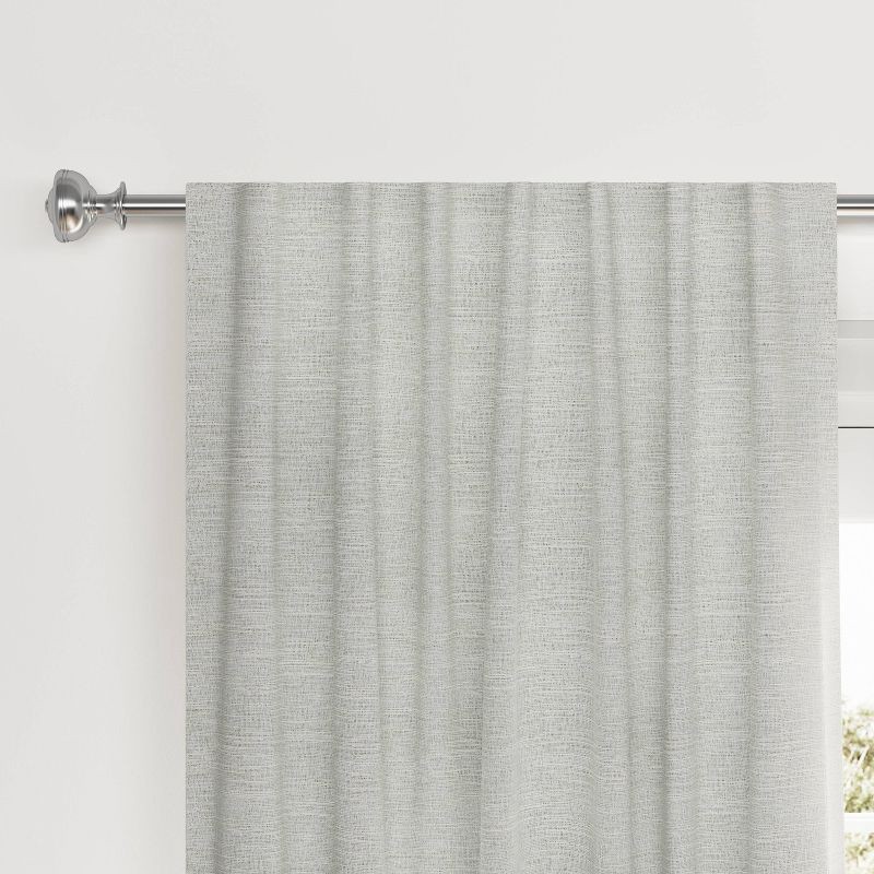 slide 1 of 6, 50"x84" Blackout Textural Overlay Window Curtain Panel Light Gray - Threshold™: Recycled Polyester, Solid, Indoor Use, 1 ct