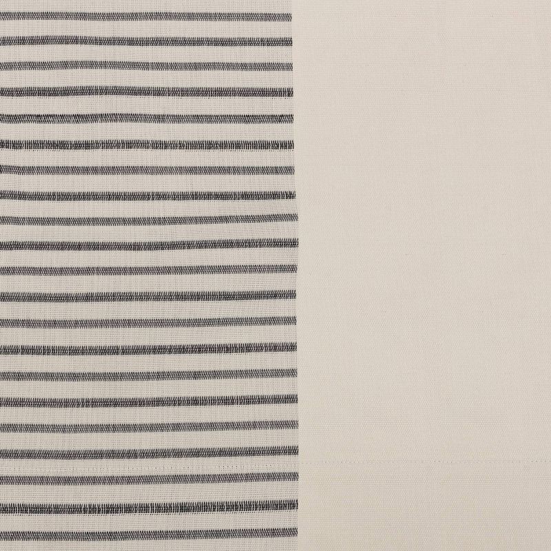 slide 4 of 4, 50"x84" Blackout Woven Stripe Border Window Curtain Panel Black - Threshold™, 1 ct