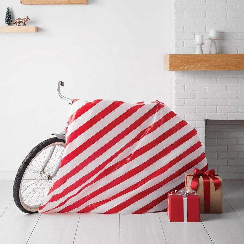 slide 4 of 4, Bike Christmas Gift Bag Red Stripe - Wondershop™, 1 ct