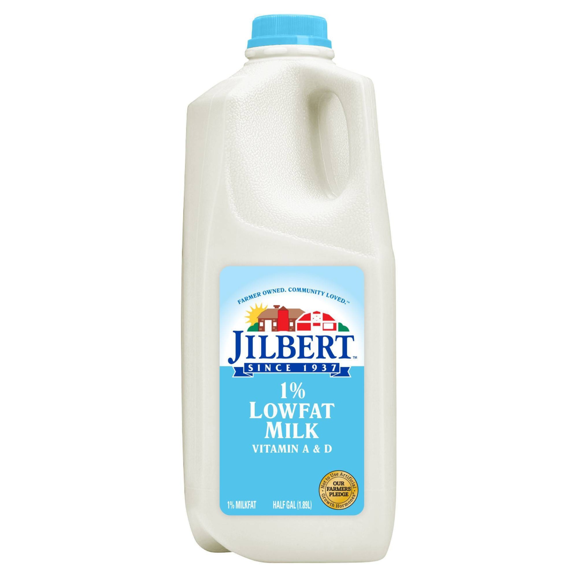 slide 1 of 4, Jilbert Dairy Jilbert's 1% Lowfat Milk, 1/2 gal