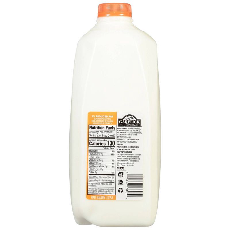 slide 2 of 9, Garelick Farms 2% Reduced-Fat Milk - 0.5gal, 1/2 gal