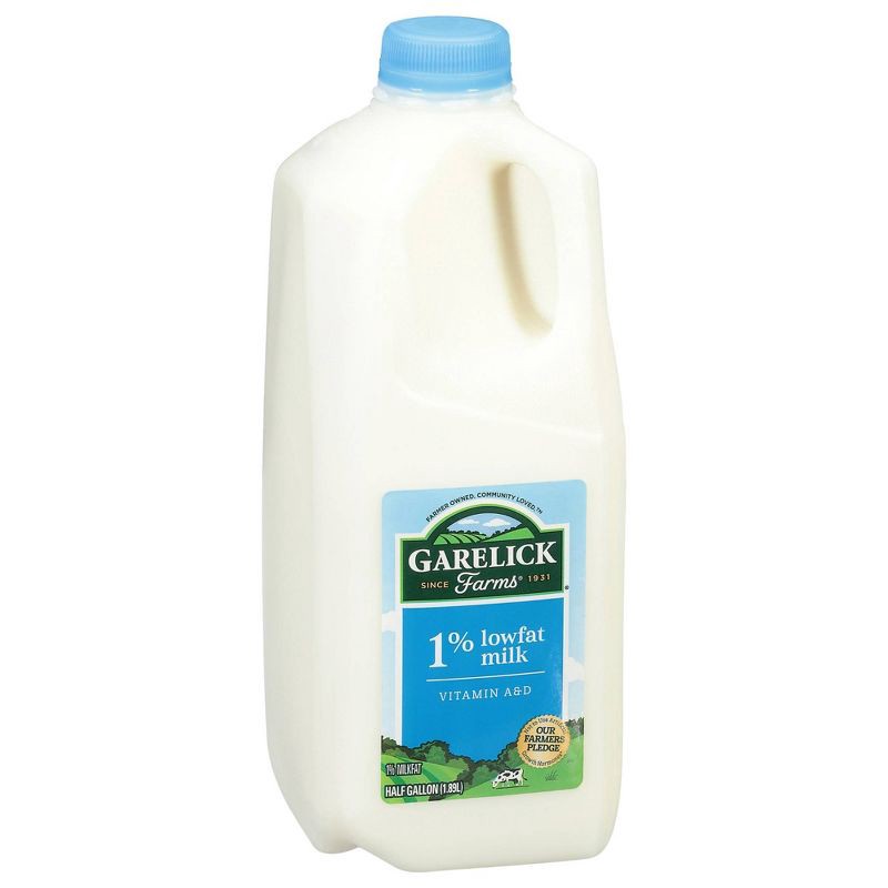 slide 3 of 9, Garelick Farms 1% Lowfat Milk - 0.5gal, 1/2 gal