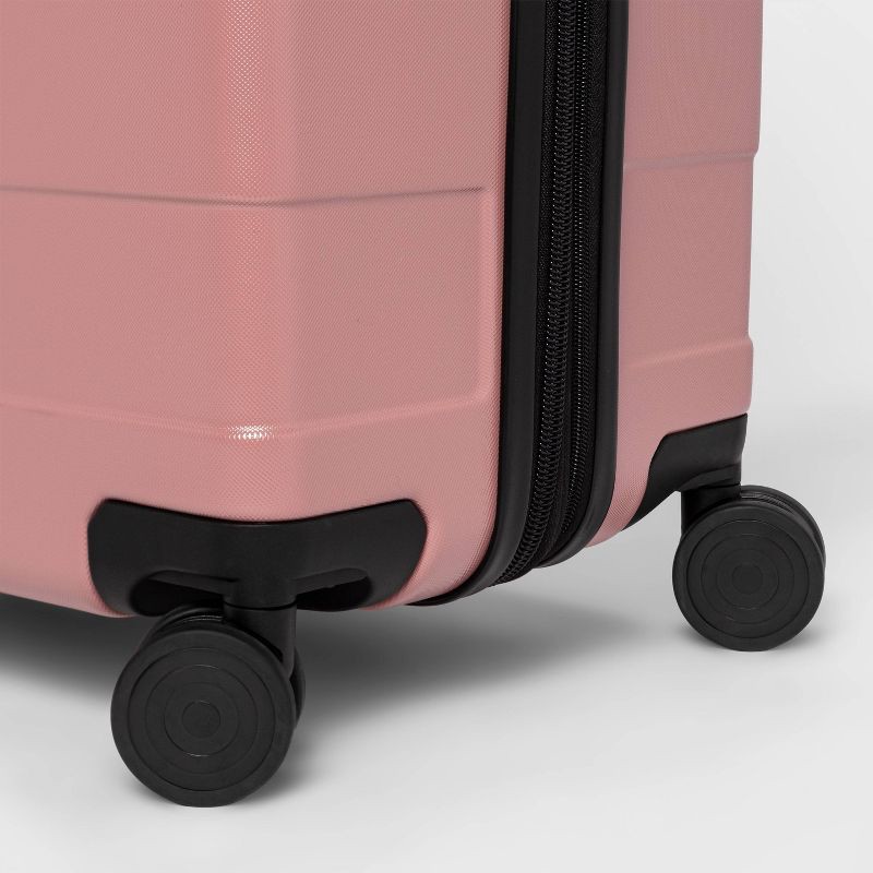 slide 5 of 6, Hardside Large Checked Spinner Suitcase Dusty Rose - Made By Design, 1 ct