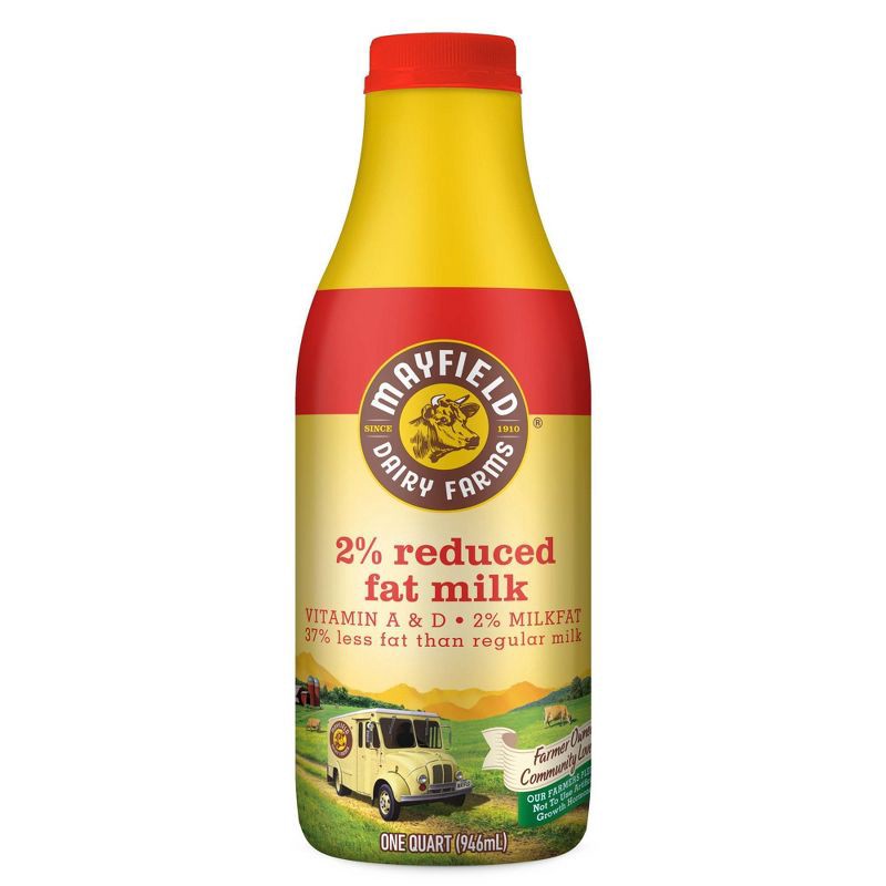slide 1 of 3, Mayfield 2% Reduced Fat Milk - 1qt, 1 qt