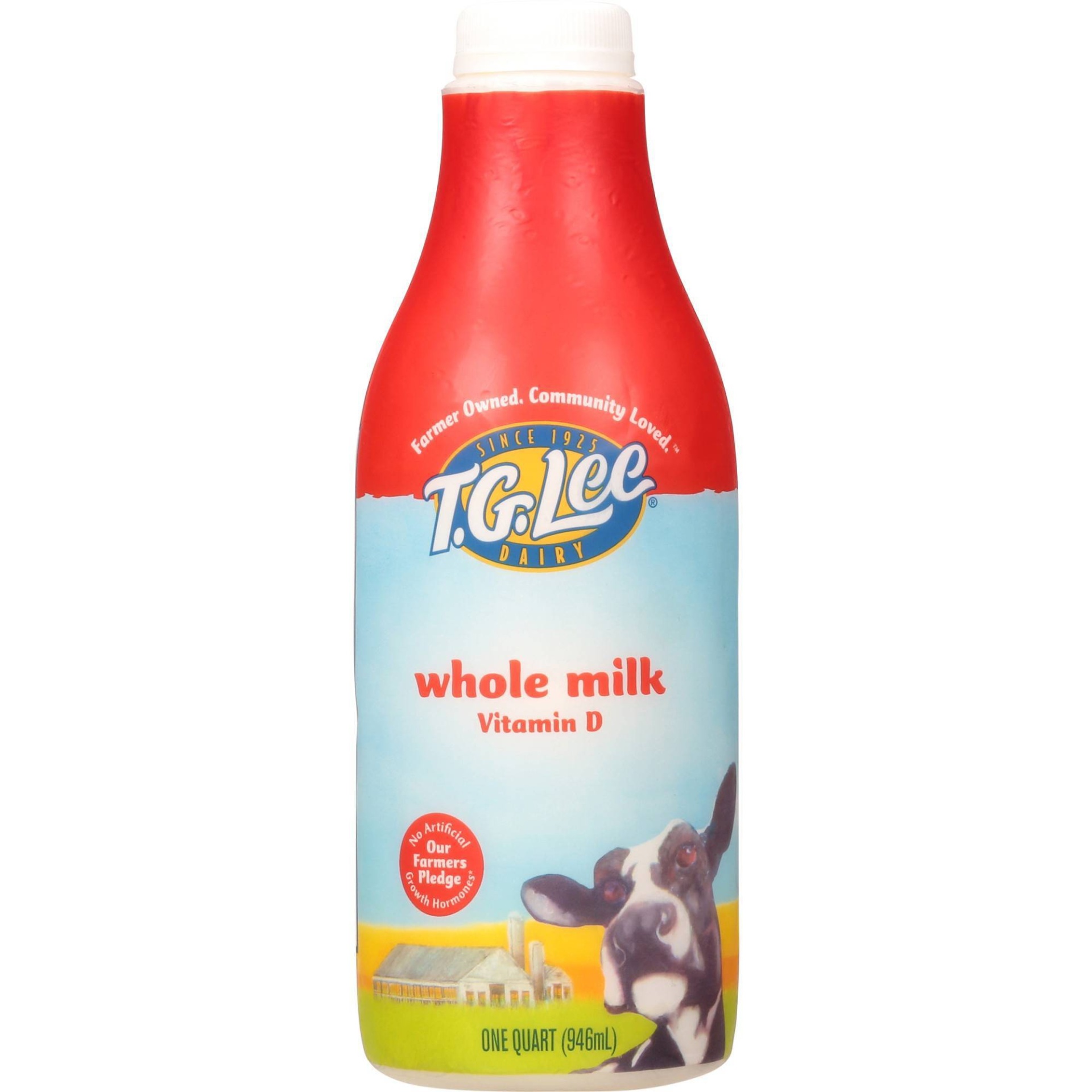 slide 1 of 4, T.G. Lee Whole Milk - 1qt, 1 qt