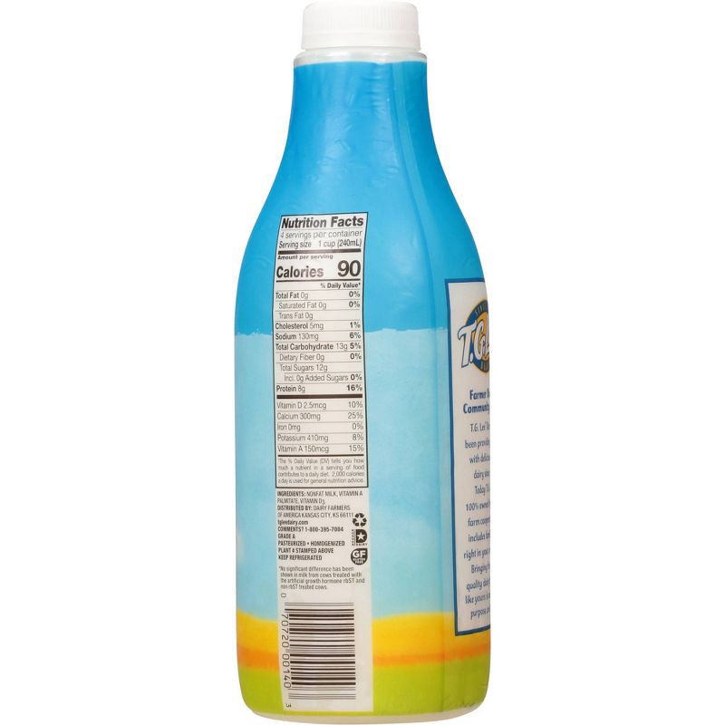 slide 2 of 4, T.G. Lee Fat Free Skim Milk - 1qt, 1 qt