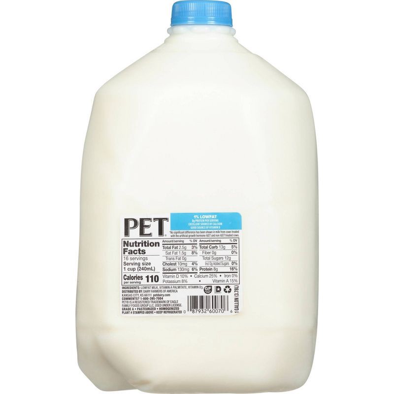 slide 2 of 8, PET Dairy 1% Lowfat Milk - 1gal, 1 gal
