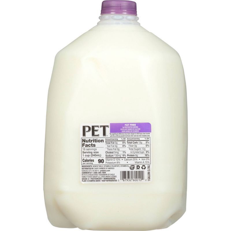slide 3 of 8, PET Dairy Fat Free Skim Milk - 1gal, 1 gal