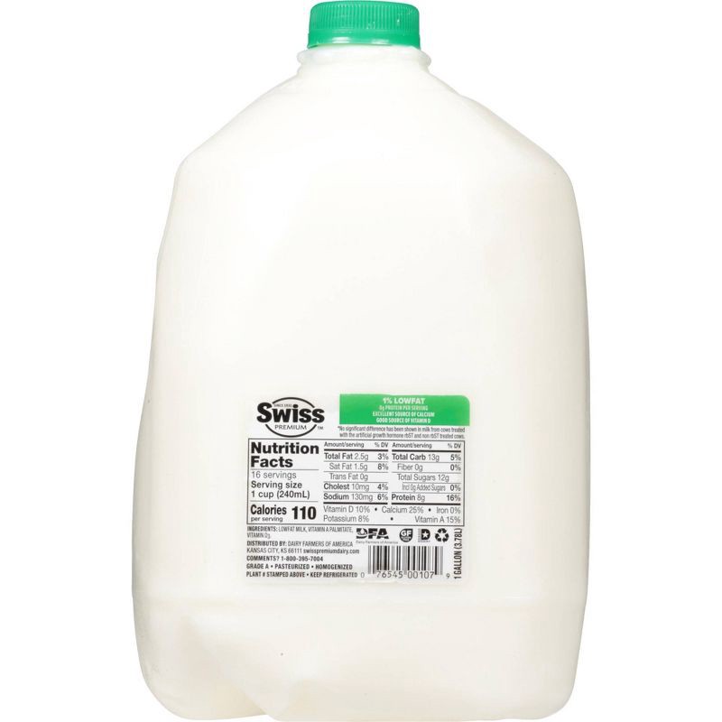 slide 2 of 12, Swiss Premium 1% Lowfat Milk - 1gal, 1 gal