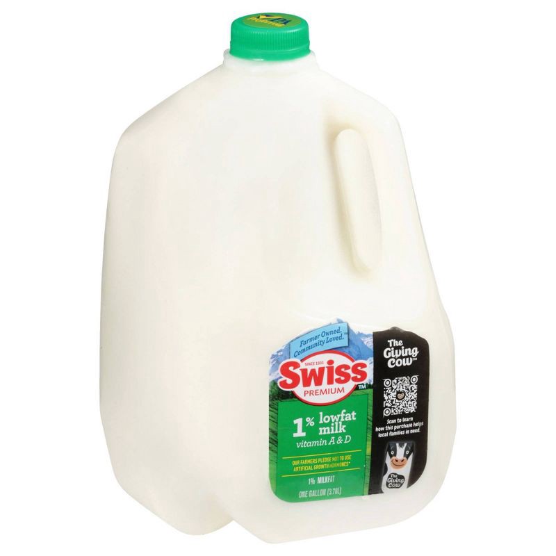slide 10 of 12, Swiss Premium 1% Lowfat Milk - 1gal, 1 gal