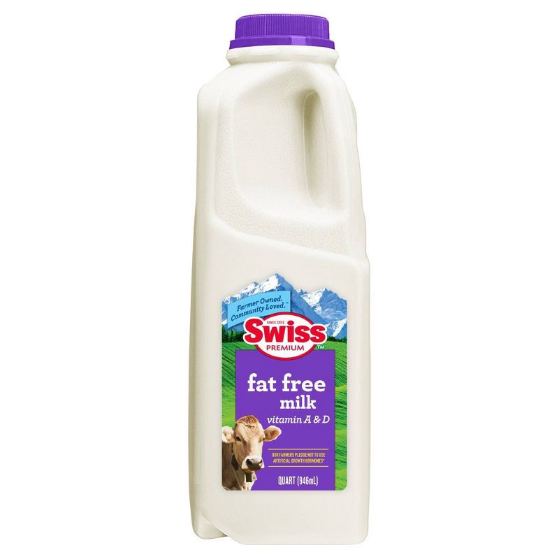 slide 1 of 6, Swiss Premium Fat-Free Skim Milk - 1qt, 1 qt