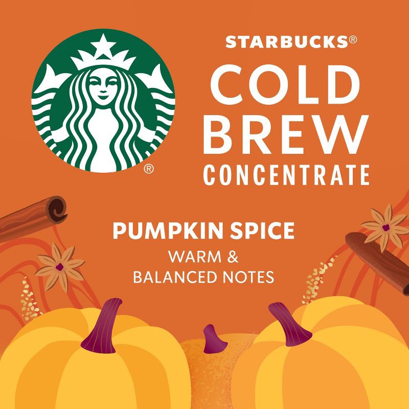 slide 2 of 8, Starbucks Pumpkin Spice Flavored Cold Brew Concentrate, Multi-Serve, Naturally Flavored - 32 fl oz, 32 fl oz
