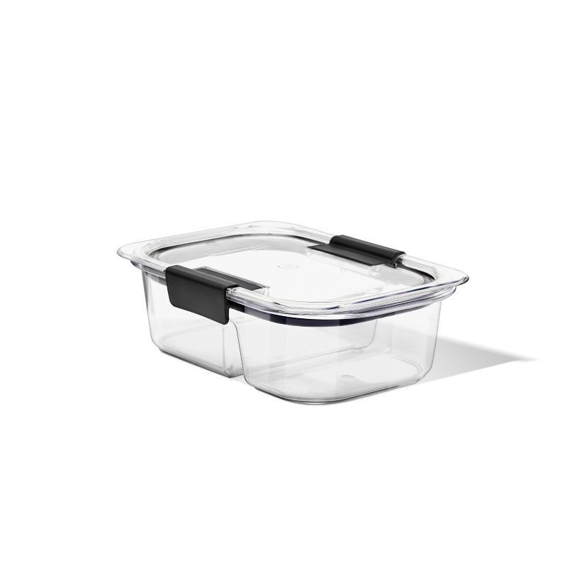 slide 3 of 7, Rubbermaid 5pk 2.85 cup Brilliance Meal Prep Containers, 2-Compartment Food Storage Containers: Kitchen, Lunch, Clear, 5 ct