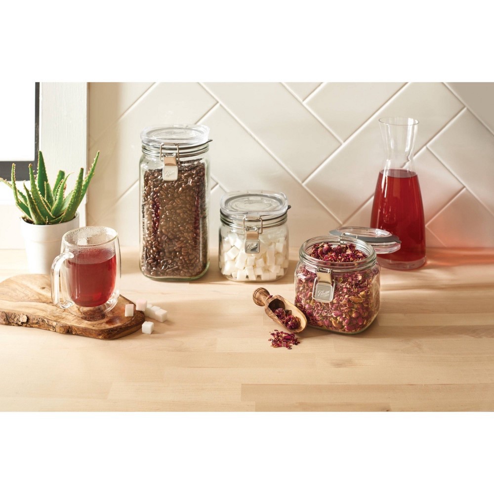 slide 7 of 7, Ball 3pk Glass Latch Storage Jars, 3 ct