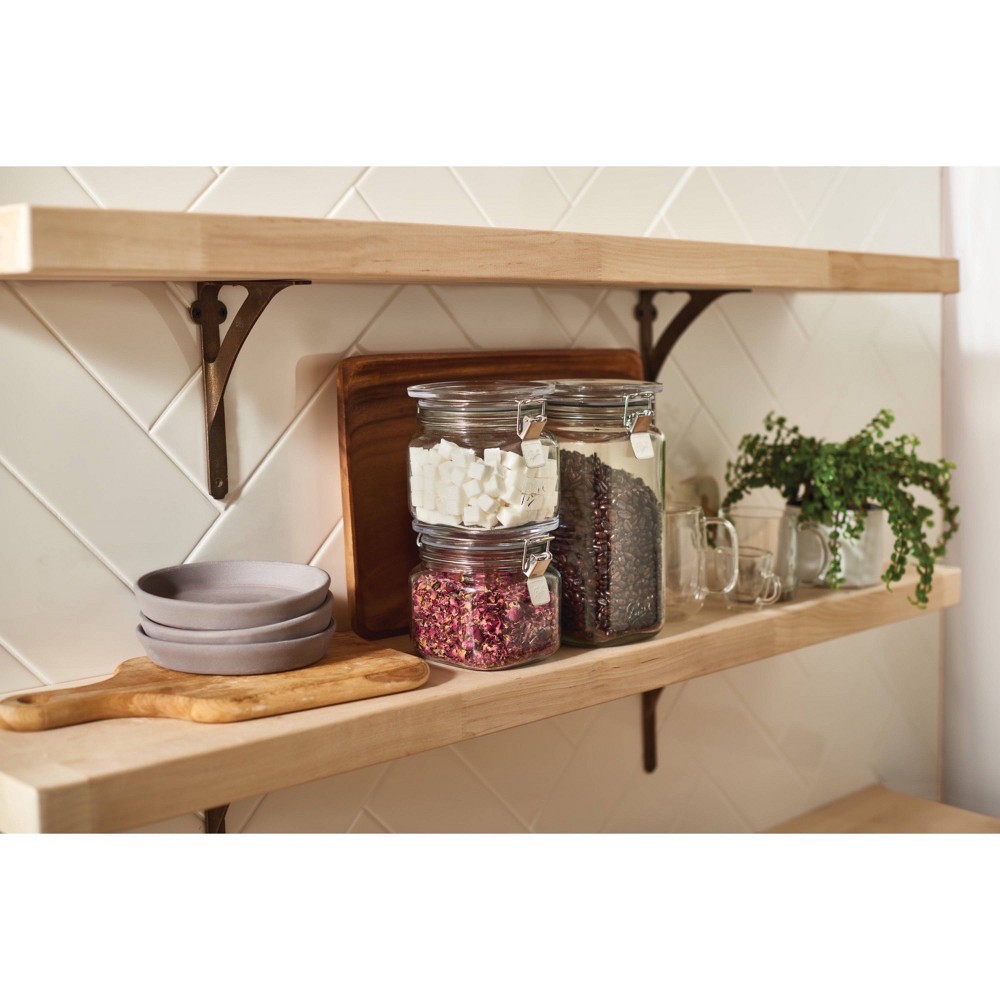 slide 3 of 7, Ball 3pk Glass Latch Storage Jars, 3 ct