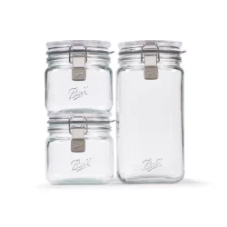 Ball 3pk Glass Latch Storage Jars