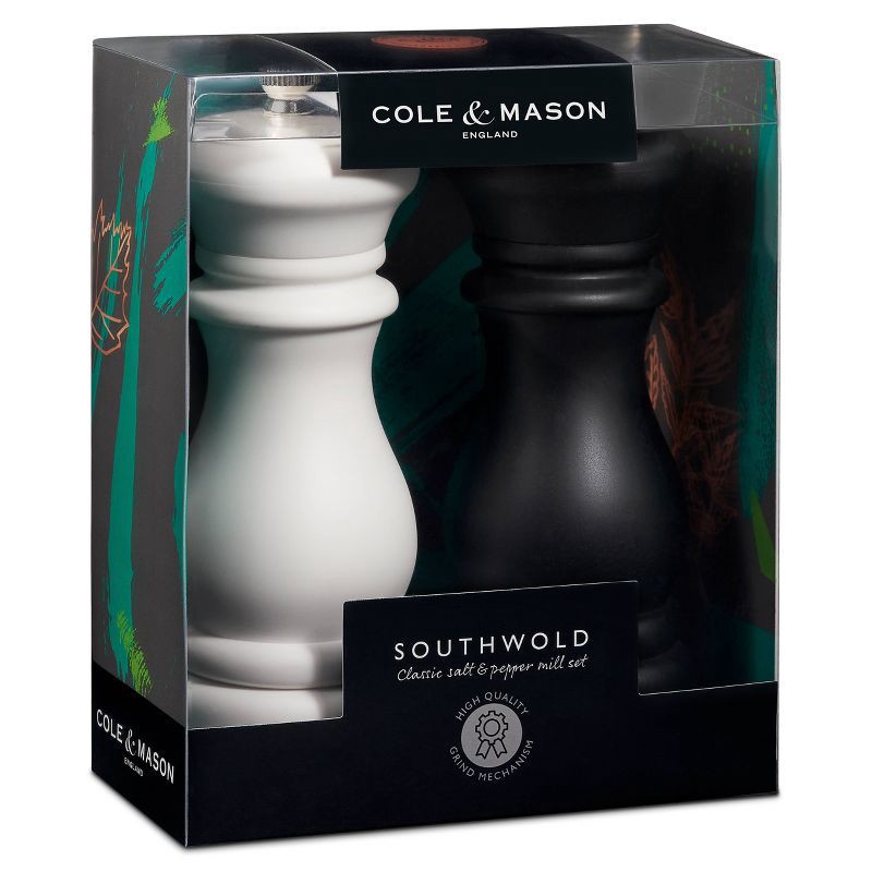 Cole & Mason 6 Southwold Salt and Pepper Mill Set Black/White