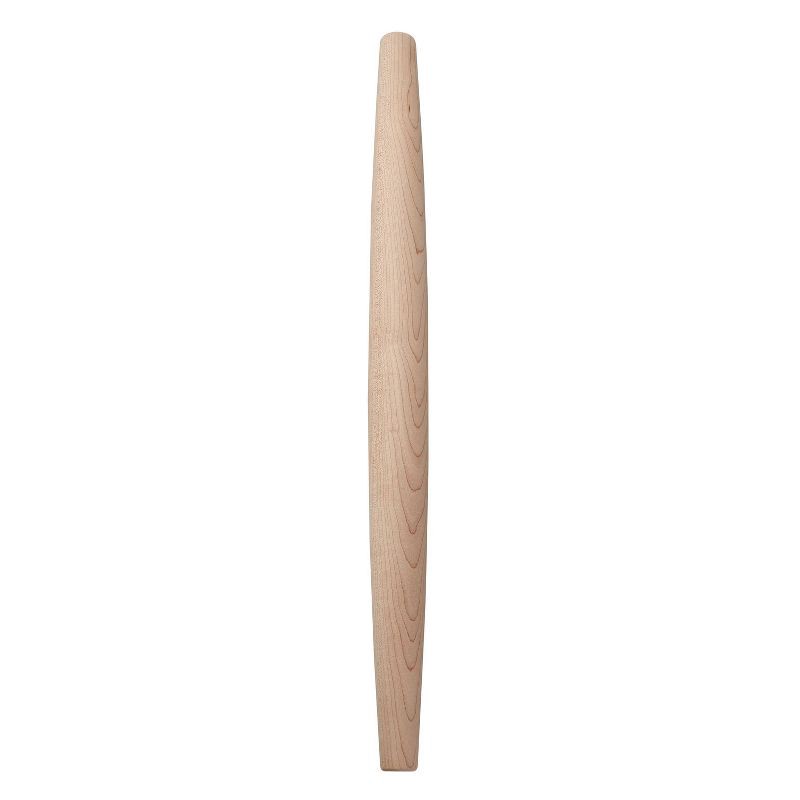 slide 2 of 3, KitchenAid Tapered French Rolling Pin: Maple Wooden Roller for Baking, Hand Wash, 22" Light Brown, 1 ct