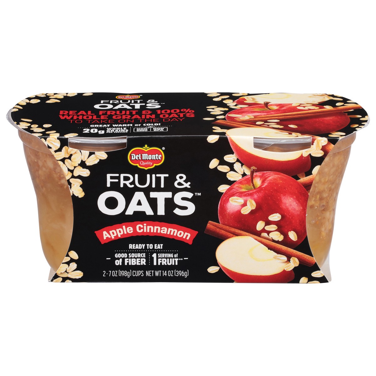 slide 1 of 4, Del Monte Fruit & Oats, Apple Cinnamon, 2 Each, 2 ct; 7 oz