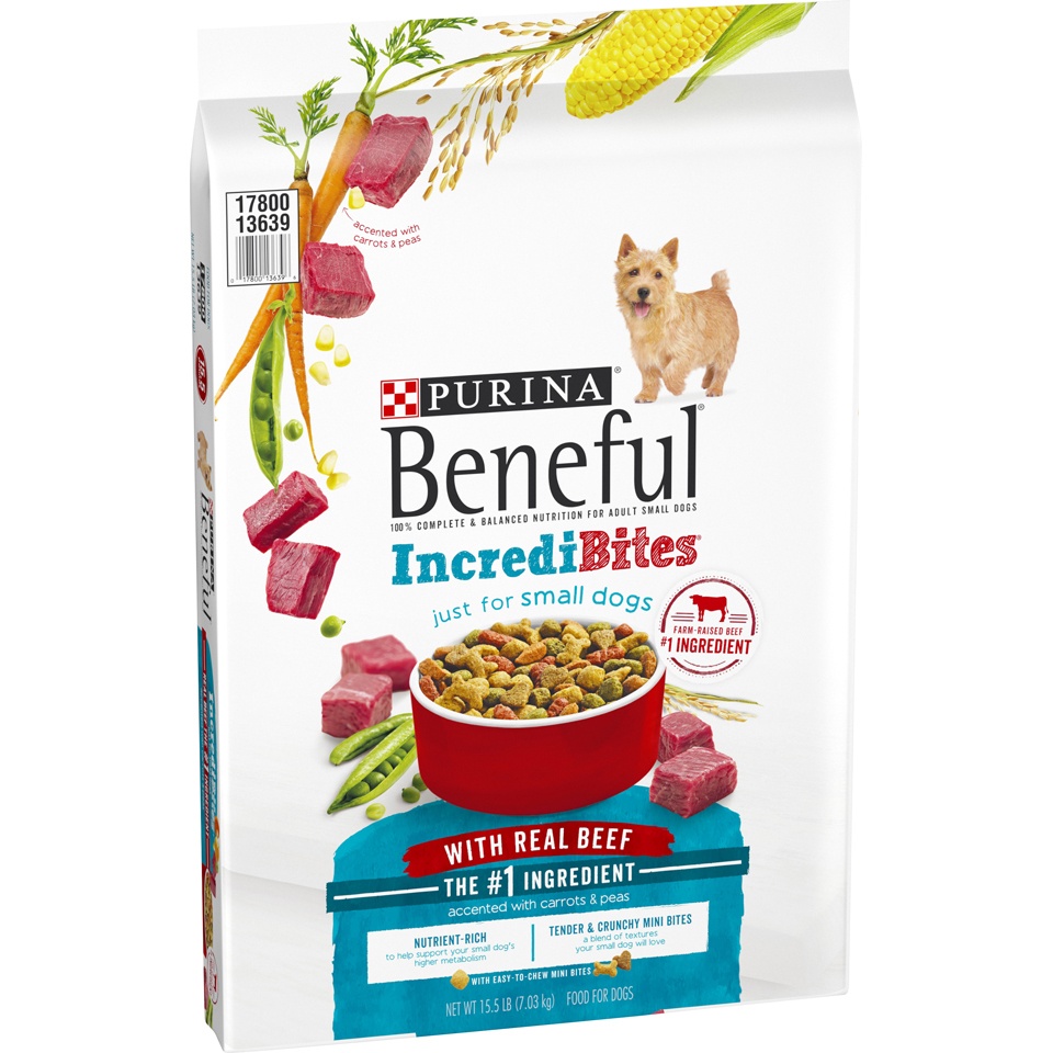 slide 6 of 9, Purina Beneful IncrediBites With Real Beef Dry Dog Food, 15.5 lb