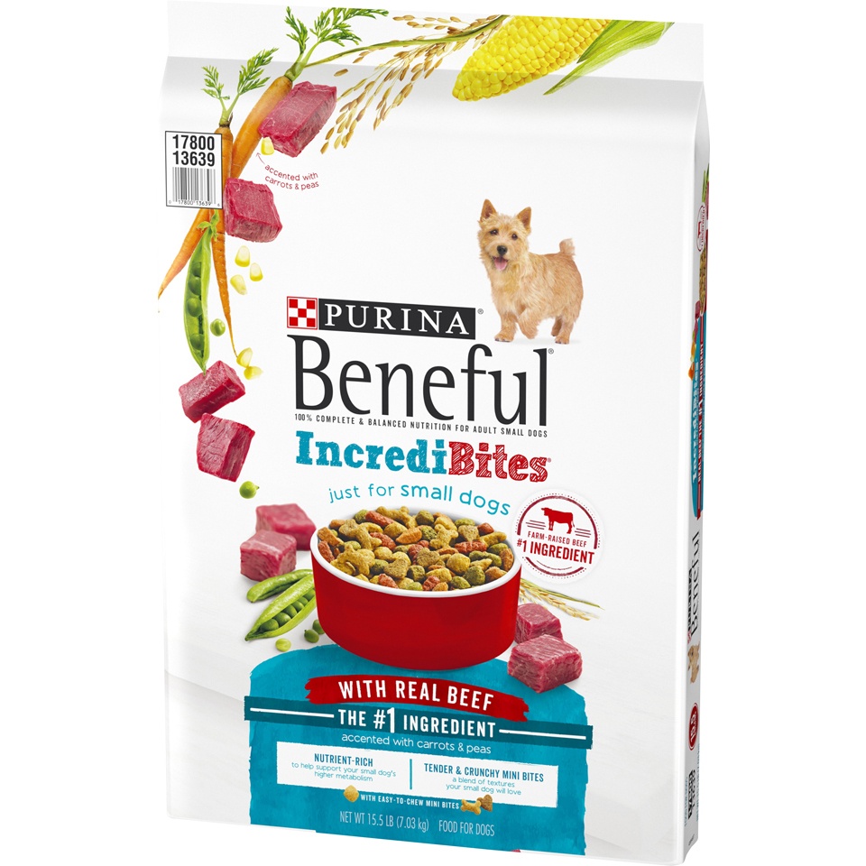 slide 5 of 9, Purina Beneful IncrediBites With Real Beef Dry Dog Food, 15.5 lb